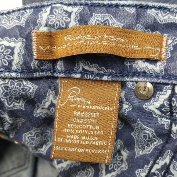 Paige Robertson Mid Rise Relaxed Crop Capri Jeans Women's 24 Stretch A887 - Picture 4 of 7